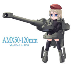 Rule 34 | 1girl, beret, glasses, hat, janome gochou, md5 mismatch, mecha musume, military, military vehicle, motor vehicle, original, personification, pointy ears, solo, tank, thighhighs, vehicle