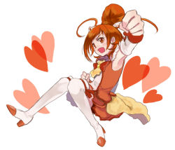 Rule 34 | 10s, 1girl, ahoge, bad id, bad pixiv id, boots, bow, choker, clenched hand, clenched hands, cure sunny, foreshortening, heart, hino akane (smile precure!), magical girl, matching hair/eyes, open mouth, orange eyes, orange hair, orange skirt, orange theme, precure, raised fist, ribbon, sasamaru chimaki, short hair, skirt, smile, smile precure!, solo, tiara