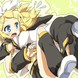 Rule 34 | 1boy, 1girl, bad id, bad pixiv id, blonde hair, blue eyes, blush, brother and sister, kagamine len, kagamine rin, maruki (punchiki), open mouth, siblings, surprised, twins, vocaloid