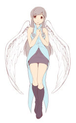 Rule 34 | 1girl, angel wings, boots, legs, long hair, moupii (hitsuji no ki), original, pencil skirt, skirt, solo, tomoko (mousoup), wings