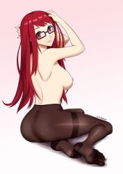 Rule 34 | 1girl, ass, glasses, long hair, persona, persona 5, red hair, yoshizawa kasumi