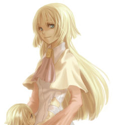 Rule 34 | 00s, aged down, blonde hair, blue eyes, brother and sister, child, guy cecil, long hair, mary gardios, miho (mi), siblings, simple background, spoilers, tales of (series), tales of the abyss, white background