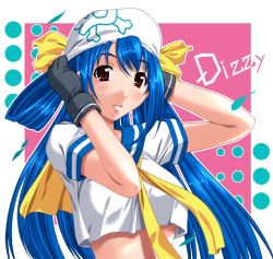 Rule 34 | 1girl, arc system works, blue hair, blue sailor collar, dizzy (guilty gear), guilty gear, pirate, red eyes, sailor collar, solo