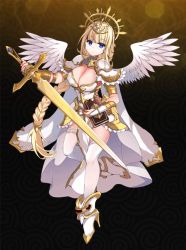Rule 34 | angel, angel wings, blonde hair, blue eyes, qtenka, tenkafuma, wings