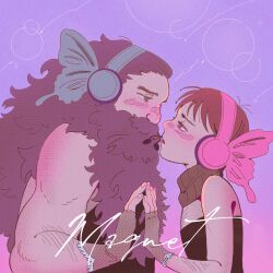 Rule 34 | 2boys, alternate body hair, beard, brown hair, bug, butterfly, butterfly wings, chilchuck tims, couple, crossdressing, dress, dungeon meshi, dwarf, eyelashes, fabulous, face-to-face, facial hair, fingerless gloves, from side, gloves, headphones, highres, holding hands, insect, insect wings, interracial, long beard, long hair, magnet (vocaloid), male focus, multiple boys, mustache, parody, profile, sasiafterdark, senshi (dungeon meshi), sparse arm hair, sparse chest hair, thick mustache, very long beard, very long hair, wings, yaoi