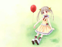 Rule 34 | balloon, highres, natsume eri, original, simple background, solo, tagme, twintails, wallpaper, white background