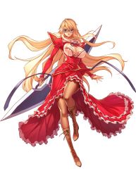 Rule 34 | 1girl, blonde hair, blue eyes, boots, bow, breasts, cleavage, detached sleeves, dress, freezing (series), frilled skirt, frills, full body, hairband, lace, lace trim, large breasts, official art, pantyhose, satellizer el bridget, school uniform, skirt, solo, sword, tagme, transparent background, uniform, weapon