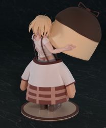 Rule 34 | 1girl, 3d, blender (medium), blonde hair, brown headwear, commentary, dark background, english commentary, full body, highres, hololive, hololive english, medium hair, perfectobox, shirt, short sleeves, smol ame, solo, standing, suspenders, virtual youtuber, watson amelia, white shirt