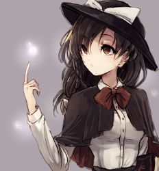 Rule 34 | 1girl, bad id, bad twitter id, bow, bowtie, brown hair, capelet, dr.latency&#039;s freak report, hat, hat bow, hat ribbon, hisona (suaritesumi), long hair, ribbon, solo, touhou, usami renko