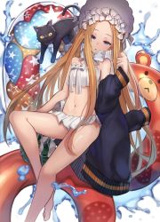 Rule 34 | 1girl, abigail williams (fate), abigail williams (swimsuit foreigner) (fate), abigail williams (swimsuit foreigner) (third ascension) (fate), absurdres, bare shoulders, bikini, black cat, blonde hair, blue eyes, bonnet, bow, braid, breasts, cat, fate/grand order, fate (series), forehead, hair bow, hair rings, highres, huge filesize, innertube, legs, long hair, looking at viewer, lordol, miniskirt, navel, open mouth, parted bangs, sidelocks, skirt, small breasts, swim ring, swimsuit, triangle mouth, twin braids, twintails, very long hair, water, white background, white bikini, white bow, white headwear