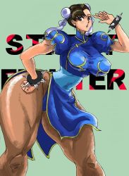 Rule 34 | blush, breasts, capcom, china dress, chinese clothes, chun-li, cleavage, dress, street fighter, thick thighs, thighs