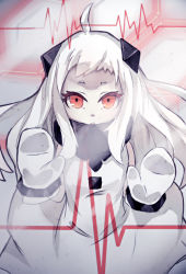 Rule 34 | 10s, 1girl, abyssal ship, against glass, ahoge, cardiogram, horns, kantai collection, looking at viewer, mittens, northern ocean princess, open mouth, pale skin, pantie painting, red eyes, solo