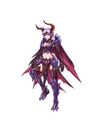 Rule 34 | 1girl, armor, breasts, capcom, cape, cleavage, female focus, gore magala (armor), horns, monster hunter (series), purple hair, solo, tagme, yamaponzzz