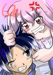 Rule 34 | 00s, 1boy, 1girl, anger vein, angry, artist request, grabbing another&#039;s ear, grabbing another&#039;s hair, hand on another&#039;s ear, hiraga saito, louise francoise le blanc de la valliere, pink hair, zero no tsukaima