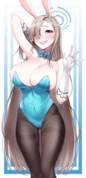 Rule 34 | 1girl, akchu, animated, animated gif, asuna (blue archive), blonde hair, blue archive, blue leotard, bow, bowtie, breasts, cameltoe, cleavage, covered navel, flying sweatdrops, gloves, hair over one eye, halo, happy, highres, large breasts, leotard, long hair, looping animation, mole, mole on breast, motion lines, nipples, one arm, arm up, pantyhose, playboy bunny, rabbit ears, revealing clothes, smile, solo, standing, strapless, strapless leotard, thighband pantyhose, thighs, third-party edit, wardrobe malfunction, waving, white gloves