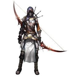 Rule 34 | 1boy, archer (fate), armor, atlantica online, bow (weapon), fate (series), full body, hood, male focus, marksman, simple background, solo, standing, weapon, white background