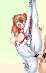 Rule 34 | 1boy, 1girl, absurdres, ahegao, ass, bar censor, blue eyes, blush, bodysuit, breasts, breasts out, brown hair, cameltoe, censored, clothed female nude male, covered navel, cum, cum in pussy, cum overflow, curvy, erection, evangelion: 3.0+1.0 thrice upon a time, eyepatch, female orgasm, flexible, gloves, gradient background, hair between eyes, hair ornament, happy sex, headpiece, heart, hetero, highres, hiyohiyo, huge ass, interface headset, large breasts, leg lift, leg up, legs apart, long hair, moaning, motion lines, neon genesis evangelion, nipples, nude, open mouth, orgasm, penis, plugsuit, puffy nipples, rebuild of evangelion, rolling eyes, sex, sex from behind, shiny clothes, shiny skin, skin tight, skindentation, solo, souryuu asuka langley, split, standing, standing on one leg, standing split, sweat, sweatdrop, tears, testicles, trembling, tsundere, two side up, vaginal, very long hair, wavy mouth, wide hips