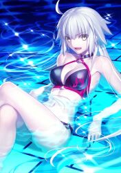Rule 34 | 1girl, absurdres, ahoge, bare arms, bare legs, bare shoulders, bikini, breasts, fate/grand order, fate (series), highres, jeanne d&#039;arc alter (fate), jeanne d&#039;arc alter (swimsuit berserker) (fate), large breasts, long hair, lying, official art, swimsuit, takeuchi takashi
