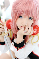 Rule 34 | cosplay, photo (medium), pink hair, saya (cosplayer), shoujo kakumei utena, sword, tenjou utena, uniform, weapon