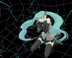 Rule 34 | bad id, bad pixiv id, blue eyes, blue hair, boots, detached sleeves, eeyasu, hatsune miku, solo, thigh boots, thighhighs, twintails, vocaloid