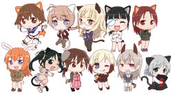 Rule 34 | 501st joint fighter wing, 6+girls, ;p, animal ears, aqua eyes, bad id, bad pixiv id, bare legs, black eyes, black hair, blonde hair, blue eyes, blush, braid, brown eyes, brown hair, card, cat ears, cat tail, charlotte e. yeager, chibi, chocolate, closed eyes, crossed arms, dog ears, dog tail, eila ilmatar juutilainen, erica hartmann, eyepatch, francesca lucchini, gertrud barkhorn, glasses, green eyes, grey hair, grin, hair ribbon, hands on own hips, highres, holding, holding card, hugging object, idu michito, laughing, looking at viewer, low twintails, lynette bishop, military, military uniform, minna-dietlinde wilcke, miyafuji yoshika, multicolored hair, multiple girls, one eye closed, open mouth, orange hair, panties, pantyhose, perrine h. clostermann, pillow, pillow hug, purple eyes, rabbit girl, rabbit tail, red eyes, red hair, ribbon, sakamoto mio, sanya v. litvyak, sidelocks, smile, smirk, strike witches, striker unit, striped clothes, striped legwear, striped panties, striped thighhighs, swimsuit, swimsuit under clothes, tail, tarot, thighhighs, tongue, tongue out, twintails, underwear, uniform, wink, world witches series
