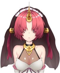 Rule 34 | !, 1girl, 1nilla&#039;, adjusting hair, animated, animated gif, bare shoulders, before and after, blue eyes, blush, breasts, cleavage, disembodied hand, dress, elbow gloves, emphasis lines, fate/apocrypha, fate (series), frankenstein&#039;s monster (fate), gloves, gold trim, hair over eyes, headgear, horns, looking at viewer, open mouth, pink hair, see-through, see-through cleavage, slideshow, sweat, upper body, veil, wedding dress, white gloves
