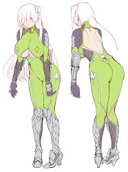 Rule 34 | 1girl, ass, black hair, blue eyes, bodysuit, breasts, character sheet, cleavage, cleavage cutout, clothing cutout, covered navel, curvy, expressionless, freckles, full body, high heels, huge breasts, ichimonji meiko, large breasts, lilith-soft, long hair, multiple views, purple eyes, shiny clothes, shiny skin, side ponytail, simple background, skin tight, solo, taimanin (series), taimanin rpgx, taimanin suit, thigh gap, underboob, underboob cutout, very long hair, wide hips, zol