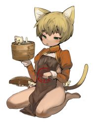 Rule 34 | 1boy, animal ears, blonde hair, cat ears, cat tail, child, highres, male focus, shirokujira, solo, tail, thighs, tongue, tongue out