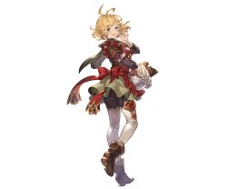 Rule 34 | 1girl, apron, ass, blonde hair, boots, bowl, brown footwear, cape, capelet, chocolate, earrings, food, full body, gloves, granblue fantasy, green eyes, holding, jewelry, looking at viewer, looking back, minaba hideo, official art, panties, panties under pantyhose, pantyhose, puffy sleeves, short sleeves, single glove, skirt, solo, teena (granblue fantasy), tongue, tongue out, transparent background, underwear, white pantyhose