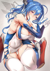 Rule 34 | 1girl, ahoge, argyle, argyle clothes, argyle cutout, azur lane, bare shoulders, blue dress, blue hair, blush, breasts, cleavage, clothing cutout, covered navel, dress, elbow gloves, garter straps, gloves, hair between eyes, hair ornament, highres, himuro shunsuke, large breasts, long hair, looking at viewer, panties, parted lips, purple eyes, rigging, short dress, sidelocks, smile, solo, st. louis (azur lane), taut clothes, taut dress, thighhighs, two-tone dress, underboob cutout, underwear, white dress, white gloves, white panties, white thighhighs