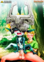 Rule 34 | 1boy, 1girl, absurdres, artist name, black skin, blonde hair, breasts, colored sclera, colored skin, grey skin, helmet, hetero, highres, link, midna, monster girl, navel, neon trim, nintendo, nipples, one eye covered, palcomix, pectorals, penis, pointy ears, pussy, pussy juice, reverse cowgirl position, sex, sex from behind, size difference, small breasts, straddling, sweat, the legend of zelda, the legend of zelda: twilight princess, uncensored, upright straddle, vaginal