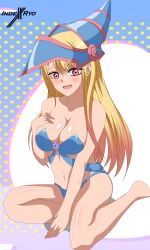 1girl absurdres blonde_hair blush breasts dark_magician_girl highres indexryo kitagawa_marin large_breasts long_hair red_eyes smile sono_bisque_doll_wa_koi_wo_suru swimsuit yu-gi-oh!