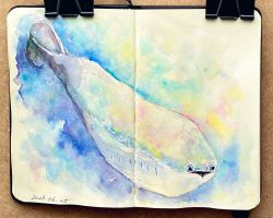 Rule 34 | animal focus, black mouth, dated, fish, highres, no humans, open mouth, original, painting (medium), photo (medium), sacabambaspis, traditional media, triangle mouth, uno (uno&#039;s art), watercolor (medium)
