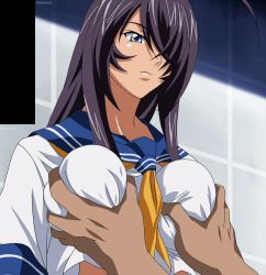 Rule 34 | animated, animated gif, grabbing another&#039;s breast, breasts, grabbing, ikkitousen, kan&#039;u unchou, tagme