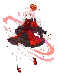 Rule 34 | 10s, 1girl, bad id, bad pixiv id, blush, crown, diten, gothic lolita, k-project, kushina anna, lolita fashion, long hair, mary janes, pantyhose, red eyes, red footwear, shoes, simple background, smile, solo, white background, white pantyhose