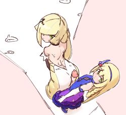 Rule 34 | 1futa, 1girl, age difference, ass, backless dress, backless outfit, blonde hair, blush, breasts, buttjob, buttjob over clothes, creatures (company), cum, cum on back, cum on body, cum on clothes, cum on upper body, dress, futa with female, futanari, game freak, green eyes, huge penis, incest, lillie (anniversary 2021) (pokemon), lillie (pokemon), liveactors, long hair, lusamine (pokemon), mature female, mother and daughter, multiple girls, nintendo, penis, pokemon, pokemon masters ex, robe, size difference, small breasts, uncensored, younger futanari