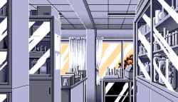Rule 34 | 1990s (style), 5 jikanme no venus, ceiling light, curtains, fairy dust, fluorescent lamp, game cg, indoors, limited palette, lowres, no humans, pc98, pixel art, retro artstyle, tagme, window
