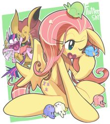 Rule 34 | bird, character name, fluttershy, gashi-gashi, heart, my little pony, my little pony: friendship is magic, no humans, one eye closed, twilight sparkle, wink