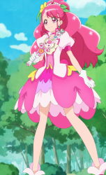 Rule 34 | 1girl, absurdres, ankle boots, boots, cure grace, healin&#039; good precure, highres, long hair, magical girl, pink eyes, pink hair, precure, screencap, stitched, third-party edit