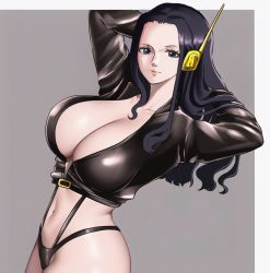 Rule 34 | 1girl, breasts, cleavage, highres, huge breasts, large breasts, long hair, nico robin, one piece