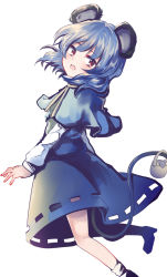 Rule 34 | 1girl, animal ears, basket, capelet, dress, gem, grey dress, grey hair, highres, jewelry, long sleeves, looking at viewer, mouse (animal), mouse ears, mouse tail, nazrin, necklace, open mouth, pendant, red eyes, see-through, shirt, solo, tail, touhou, uranaishi (miraura)