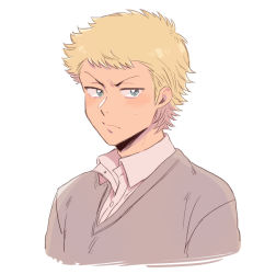 Rule 34 | 1boy, ace of diamond, blonde hair, blush, character request, male focus, solo, sweat, tagme