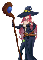 Rule 34 | 10s, 1girl, absurdres, bare shoulders, breasts, cleavage, goblin slayer!, hat, highres, long hair, red eyes, red hair, tagme, witch (goblin slayer!), witch hat