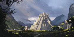Rule 34 | jungle, mayan, mayan mythology, mountain, nature, pyramid (structure), ruins, temple
