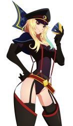 Rule 34 | 1girl, absurdres, blonde hair, breasts, cleavage, cosplay, hat, highres, milla maxwell, star driver, tales of (series), tales of xillia, thighhighs