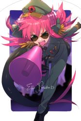 Rule 34 | 1girl, blue eyes, blush, breasts, curled horns, dragon girl, dragon horns, dragon tail, echo (circa), elizabeth bathory (fate), fate/grand order, fate (series), hair ribbon, horns, long hair, looking at viewer, pink hair, pointy ears, ribbon, small breasts, tail, two side up