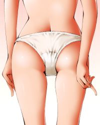 Rule 34 | 1girl, dr rex, from behind, no pants, original, panties, simple background, solo, underwear, white background, white panties