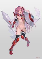 Rule 34 | 1boy, @ @, absurdres, areola slip, armor, armored boots, bikini, bikini armor, black ribbon, blush, boots, cape, commentary, cosplay, elizabeth bathory (brave) (fate), elizabeth bathory (brave) (fate) (cosplay), elizabeth bathory (fate), fate/grand order, fate (series), full body, grey background, hair ornament, hair ribbon, highres, holding, holding shield, holding sword, holding weapon, leg tattoo, long hair, looking at viewer, loose bikini, male focus, navel, open mouth, paid reward available, panties, pauldrons, pink eyes, pink hair, red armor, red bikini, ribbon, shield, shoulder armor, silver trim, simple background, solo, sooon, spiked boots, spiked footwear, stomach, swimsuit, sword, tattoo, torn clothes, torn panties, trap, twitter username, underwear, vambraces, weapon, white cape