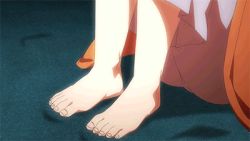 Rule 34 | 10s, akatsuki (log horizon), animated, animated gif, barefoot, feet, footprints, log horizon, lowres, sand, spread toes, toes