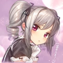 Rule 34 | 1girl, :t, bad id, bad pixiv id, black dress, black ribbon, blush, closed mouth, cross, cross earrings, dress, drill hair, earrings, eyelashes, gloves, hair between eyes, hair ribbon, hand up, idolmaster, idolmaster cinderella girls, jewelry, kanzaki ranko, long hair, looking at viewer, looking to the side, pout, puffy short sleeves, puffy sleeves, purple eyes, ribbon, short sleeves, sidelocks, silver hair, solo, tears, translated, tsukigami runa, twin drills, twintails, upper body, white gloves